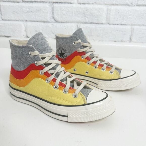 Converse Chuck 70 Nor‘Easter Felt Orange Red High Tops size 4.5 mens 6.5 Womens